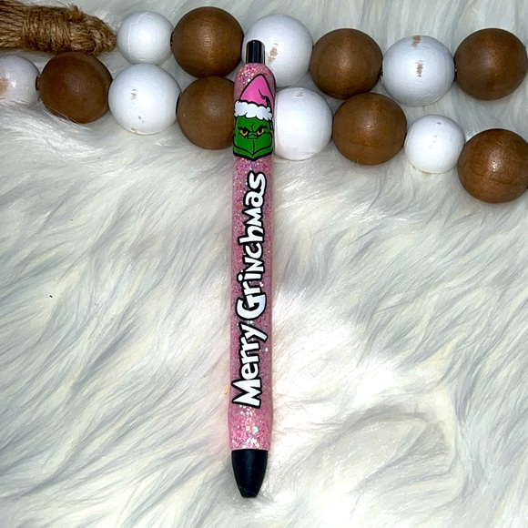 Merry Grinchmas Pen - Pink Glitter - Picture 3 of 3